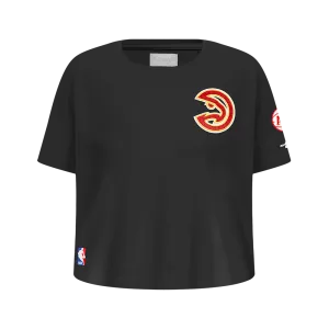 NBA ATLANTA HAWKS CLASSIC BIG GIRLS SHORT SLEEVE BOXY TEE (BLACK)