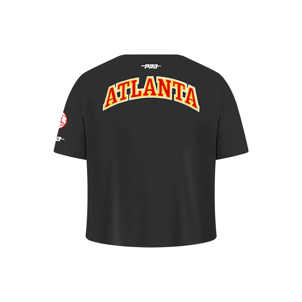 NBA ATLANTA HAWKS CLASSIC LITTLE GIRLS SHORT SLEEVE BOXY TEE (BLACK)