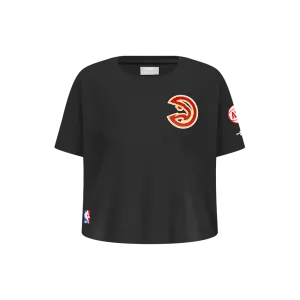 NBA ATLANTA HAWKS CLASSIC LITTLE GIRLS SHORT SLEEVE BOXY TEE (BLACK)