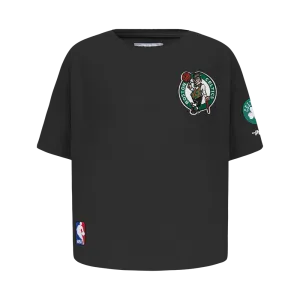 NBA BOSTON CELTICS CLASSIC LITTLE GIRLS SHORT SLEEVE BOXY TEE (BLACK)