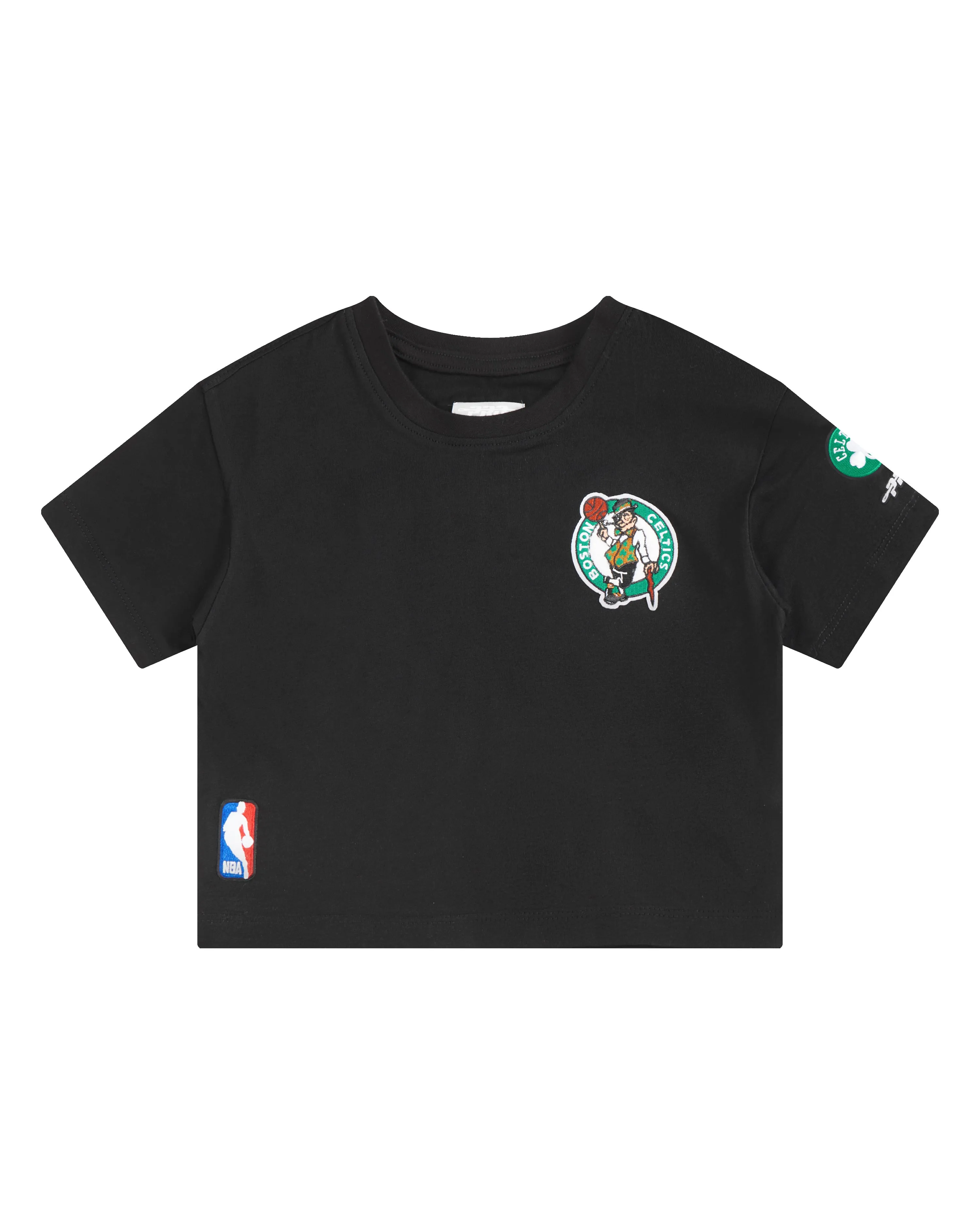 NBA BOSTON CELTICS CLASSIC TODDLER GIRLS SHORT SLEEVE BOXY TEE (BLACK)