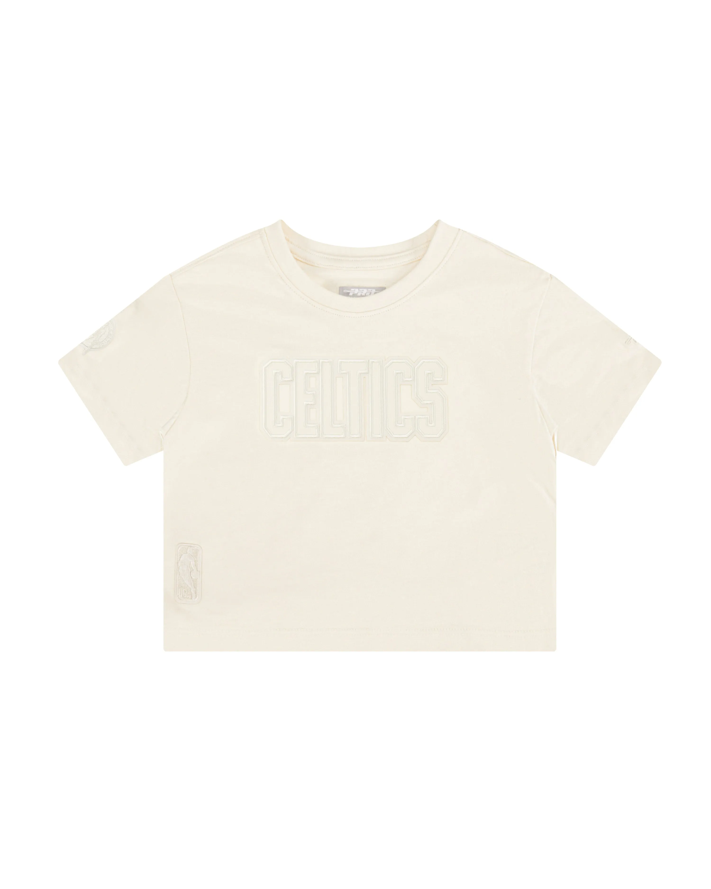 NBA BOSTON CELTICS NEUTRAL BIG GIRLS SHORT SLEEVE BOXY TEE (EGGSHELL)