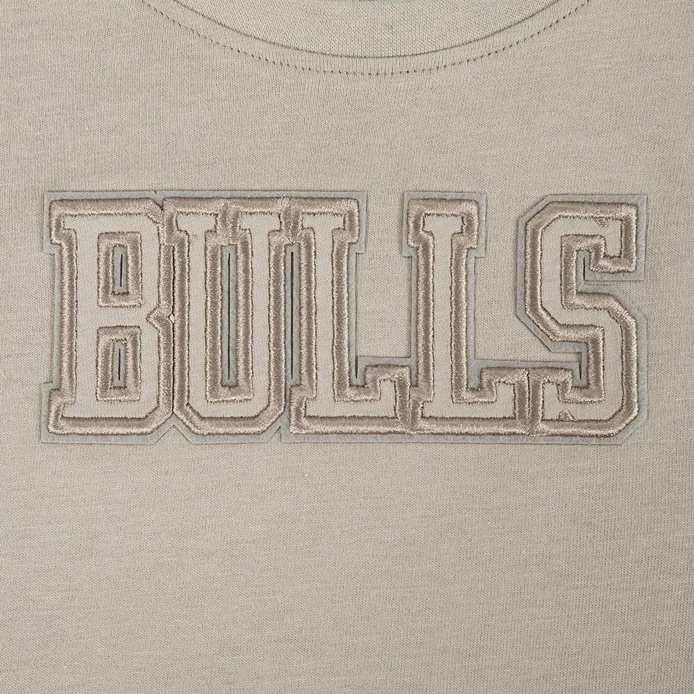 NBA CHICAGO BULLS NEUTRAL TODDLER GIRLS SHORT SLEEVE BOXY TEE (TAUPE)