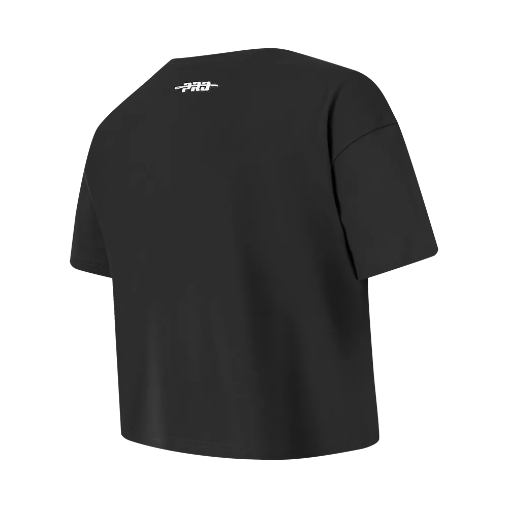 NBA CHICAGO BULLS RETRO CLASSIC BIG GIRLS SHORT SLEEVE BOXY TEE (BLACK)