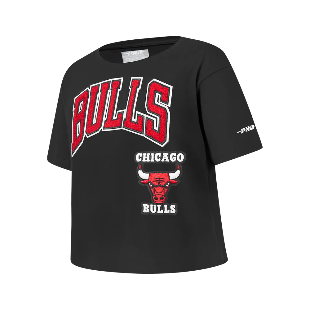 NBA CHICAGO BULLS RETRO CLASSIC BIG GIRLS SHORT SLEEVE BOXY TEE (BLACK)