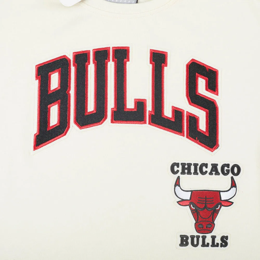 NBA CHICAGO BULLS RETRO CLASSIC BIG GIRLS SHORT SLEEVE BOXY TEE (EGGSHELL)