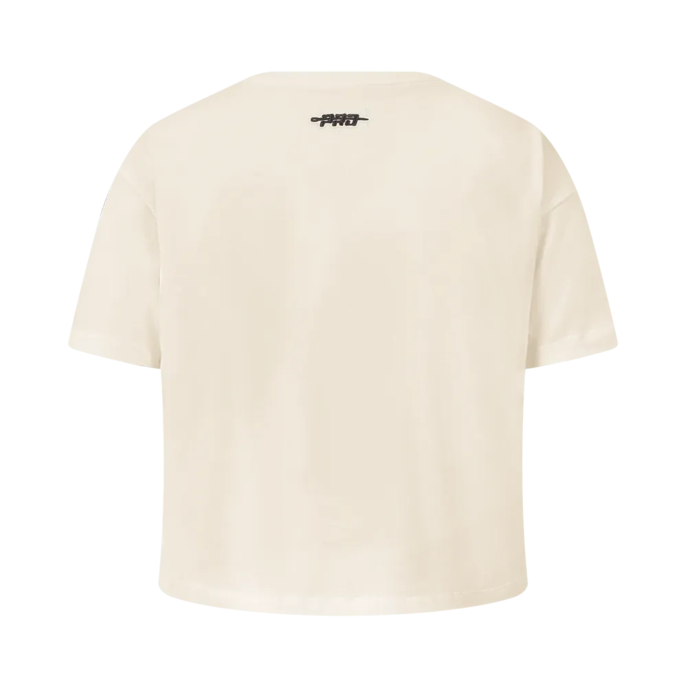 NBA CHICAGO BULLS RETRO CLASSIC BIG GIRLS SHORT SLEEVE BOXY TEE (EGGSHELL)