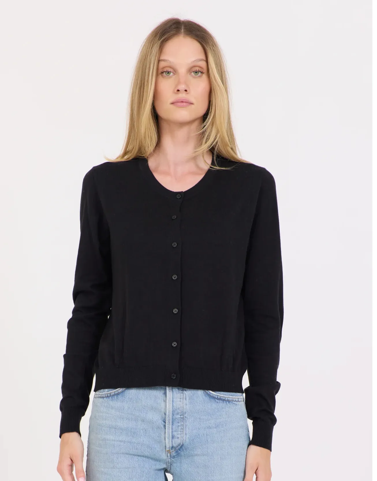One Grey Day Terra Crewneck Cardigan - Black