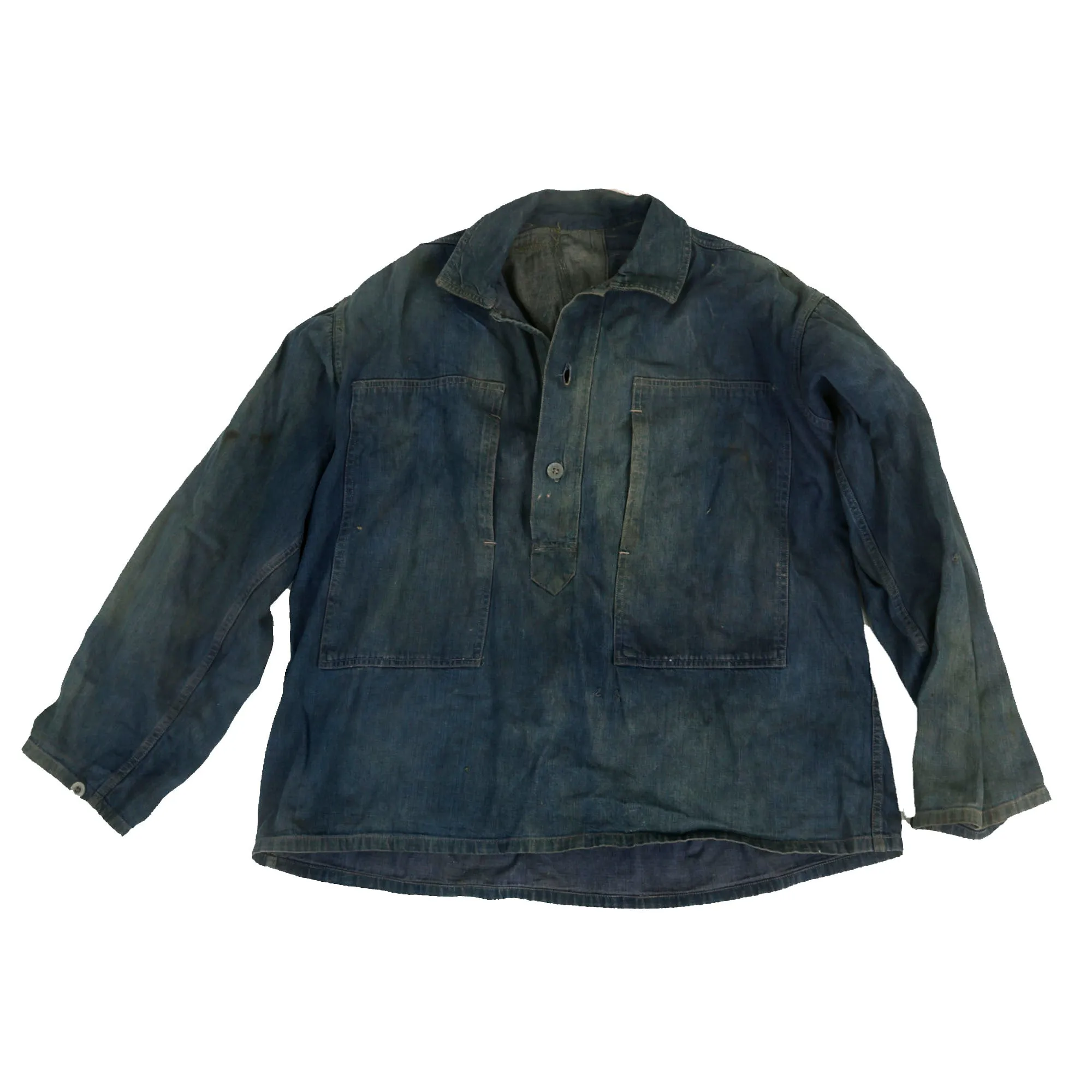 Original U.S. Pre War to Early WWII US Army Denim Fatique Uniform Set WIth Daisy Mae Cap - Shirt, Trousers and Cap