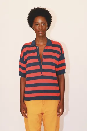 ORLANDO STRIPED POLO - DARK BLUE