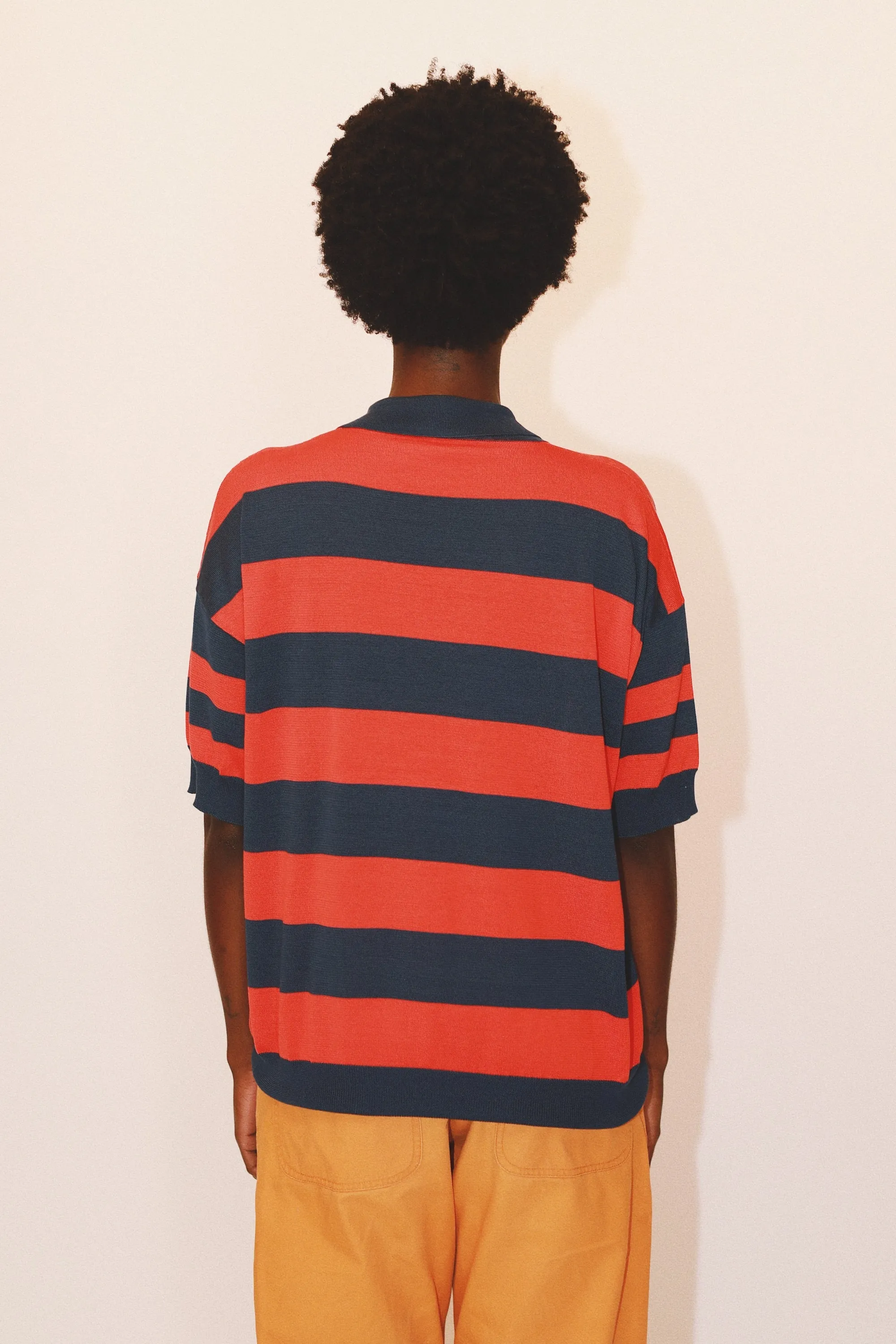 ORLANDO STRIPED POLO - DARK BLUE
