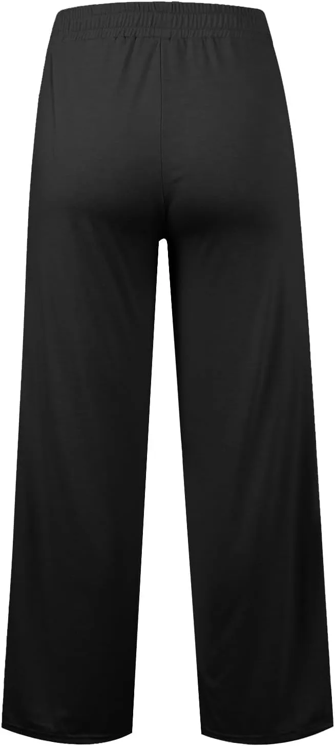 Oversized Wide Leg Sweatpants Women Low Rise Camo Sweatpants Drawstring Flare Sweatpants Baggy Lounge Pants w/Pockets