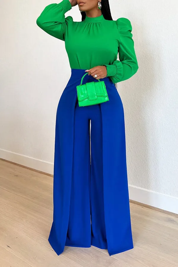 Puff Sleeve Back Detail Blouse