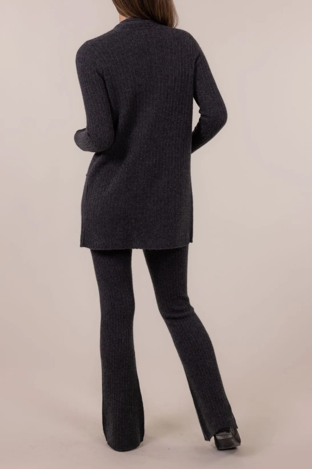 RIBBED OPEN FRONT CARDIGAN