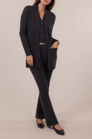 RIBBED OPEN FRONT CARDIGAN