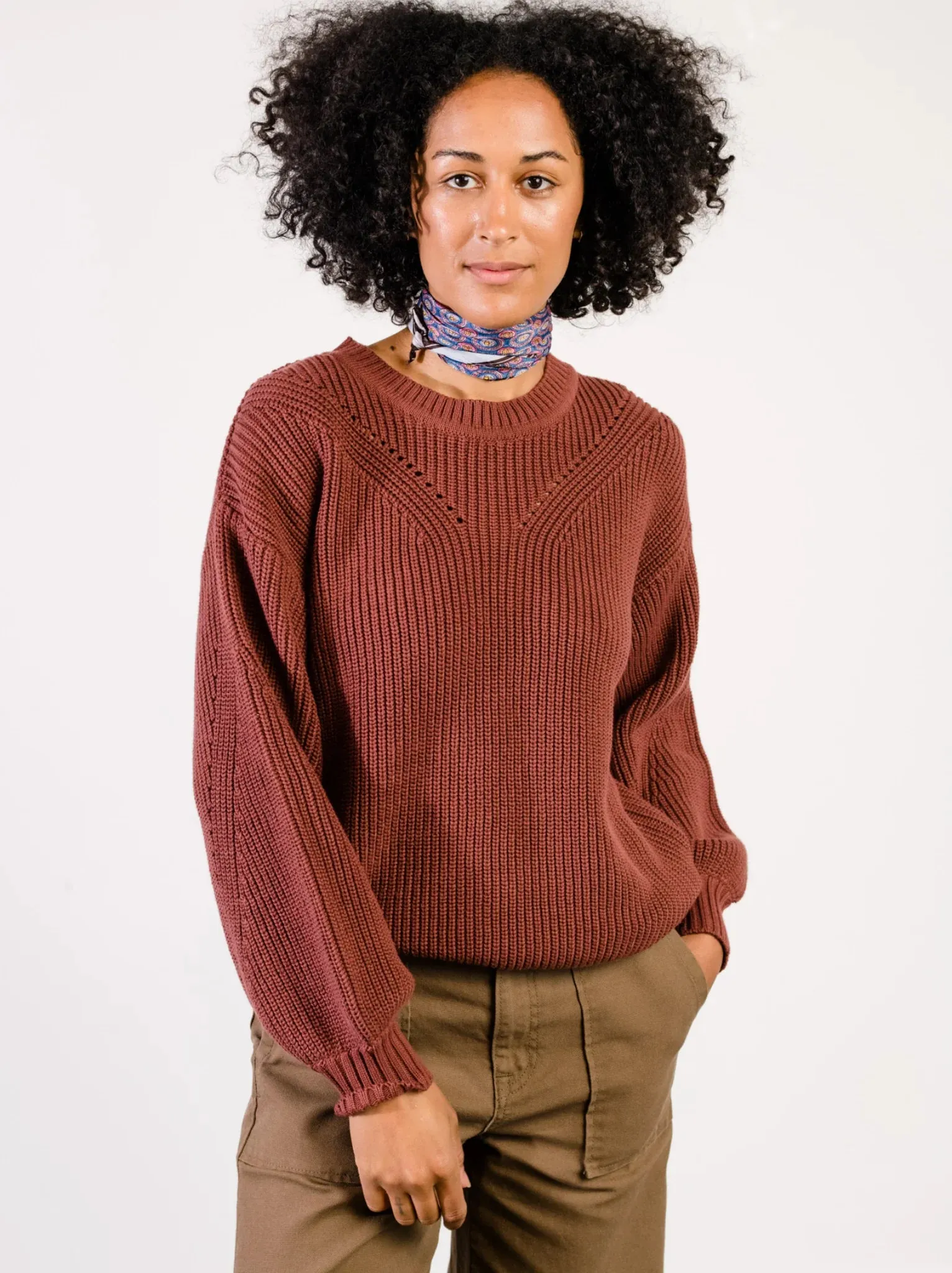 Sarah Billow Sleeve Sweater - Sable