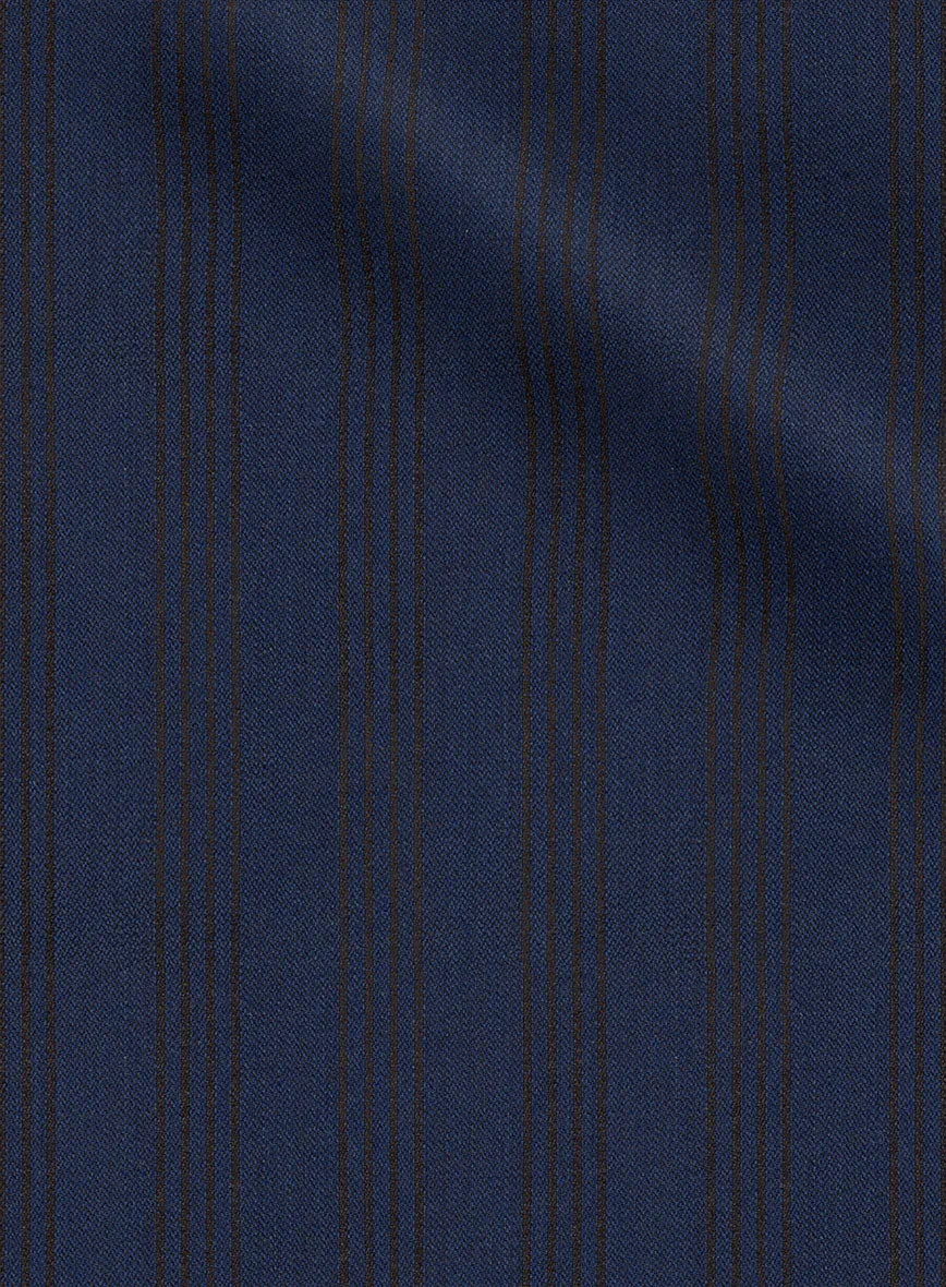 Scabal Londoner Ilianti Stripe Blue Wool Pants