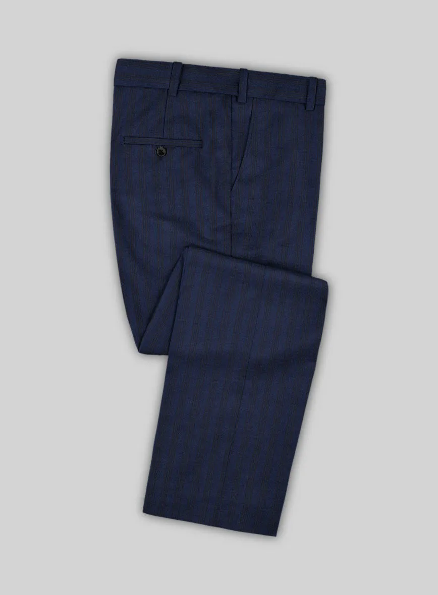 Scabal Londoner Ilianti Stripe Blue Wool Pants