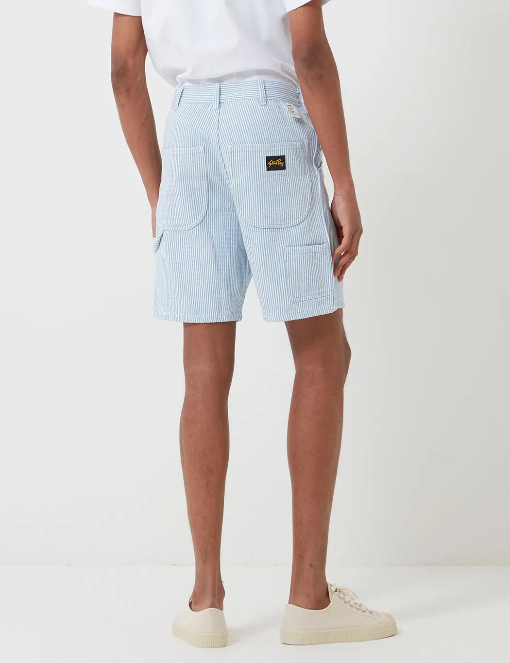 Stan Ray Painter Shorts (Stripe) - Bleached Hickory