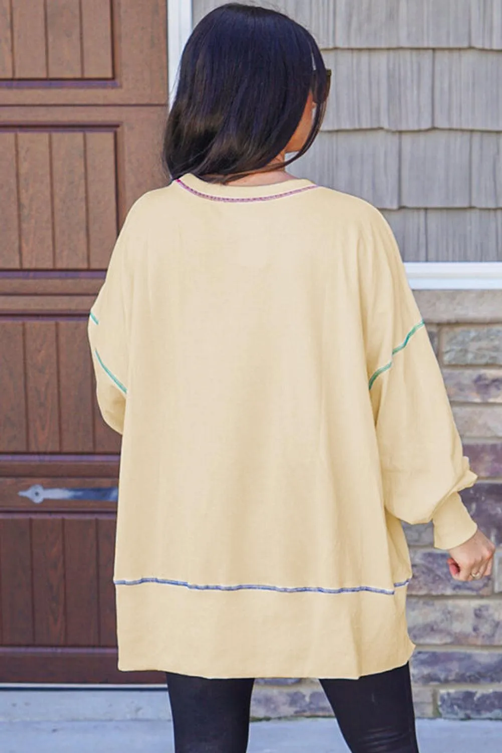 Stitching Split Baggy Sweatshirt