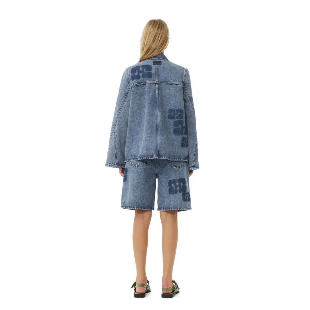 Stone Patch Denim Jacket (Mid Stone Blue)