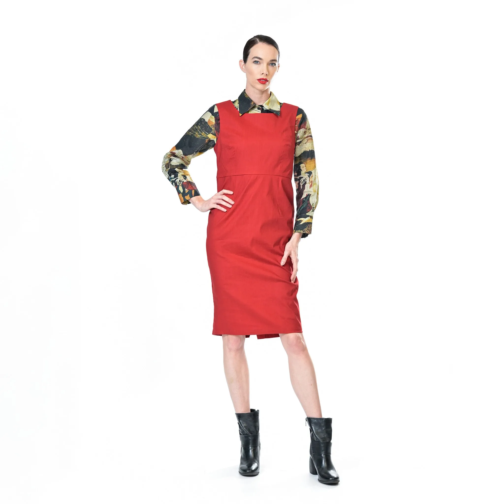 stretch linen tailored shift
