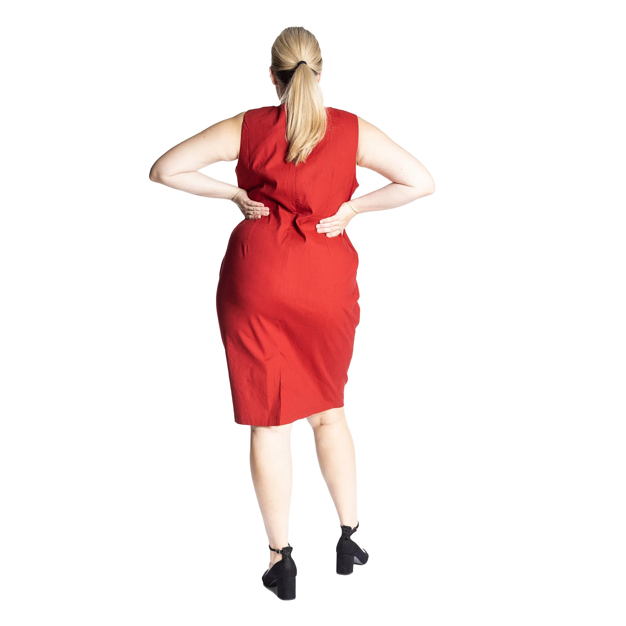 stretch linen tailored shift