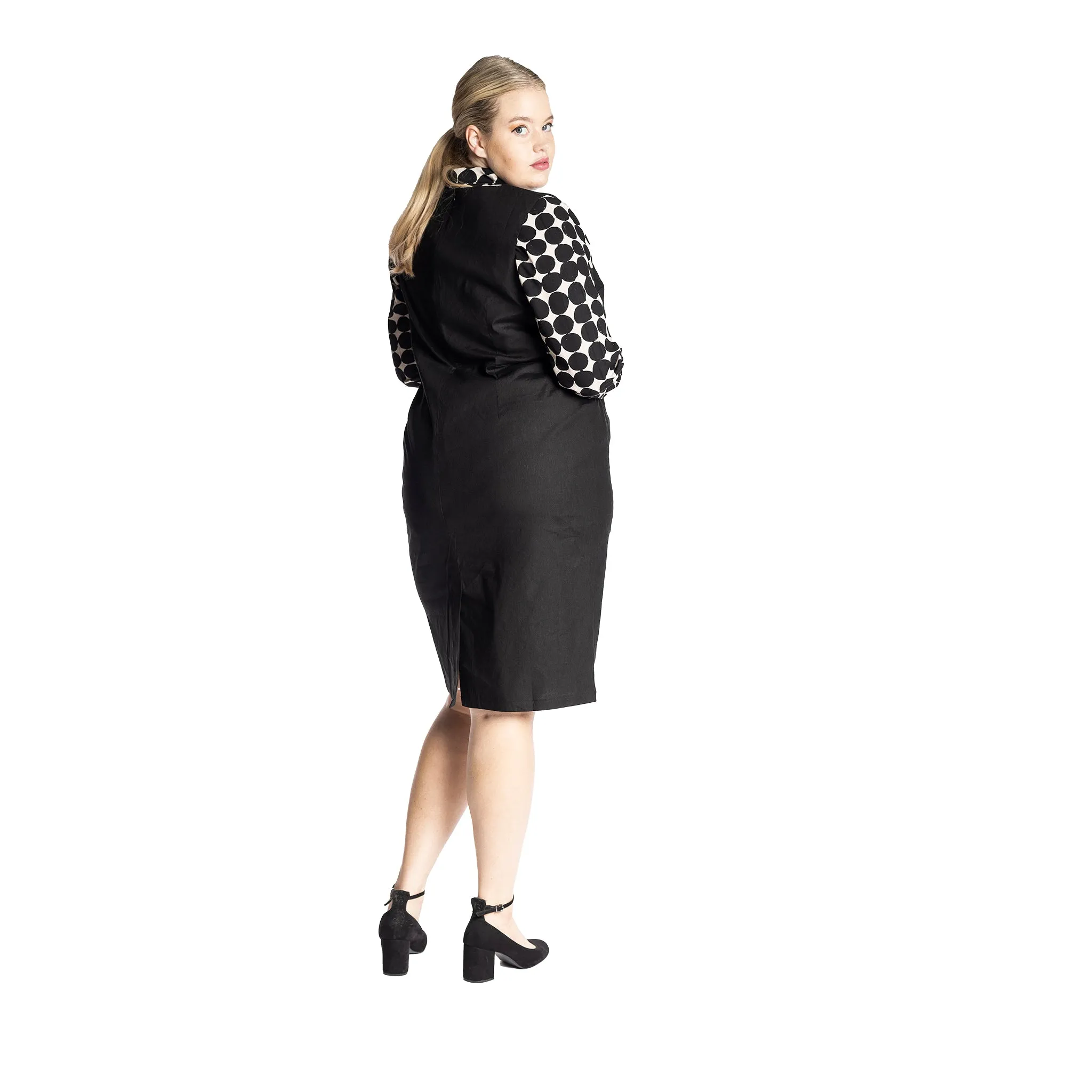 stretch linen tailored shift