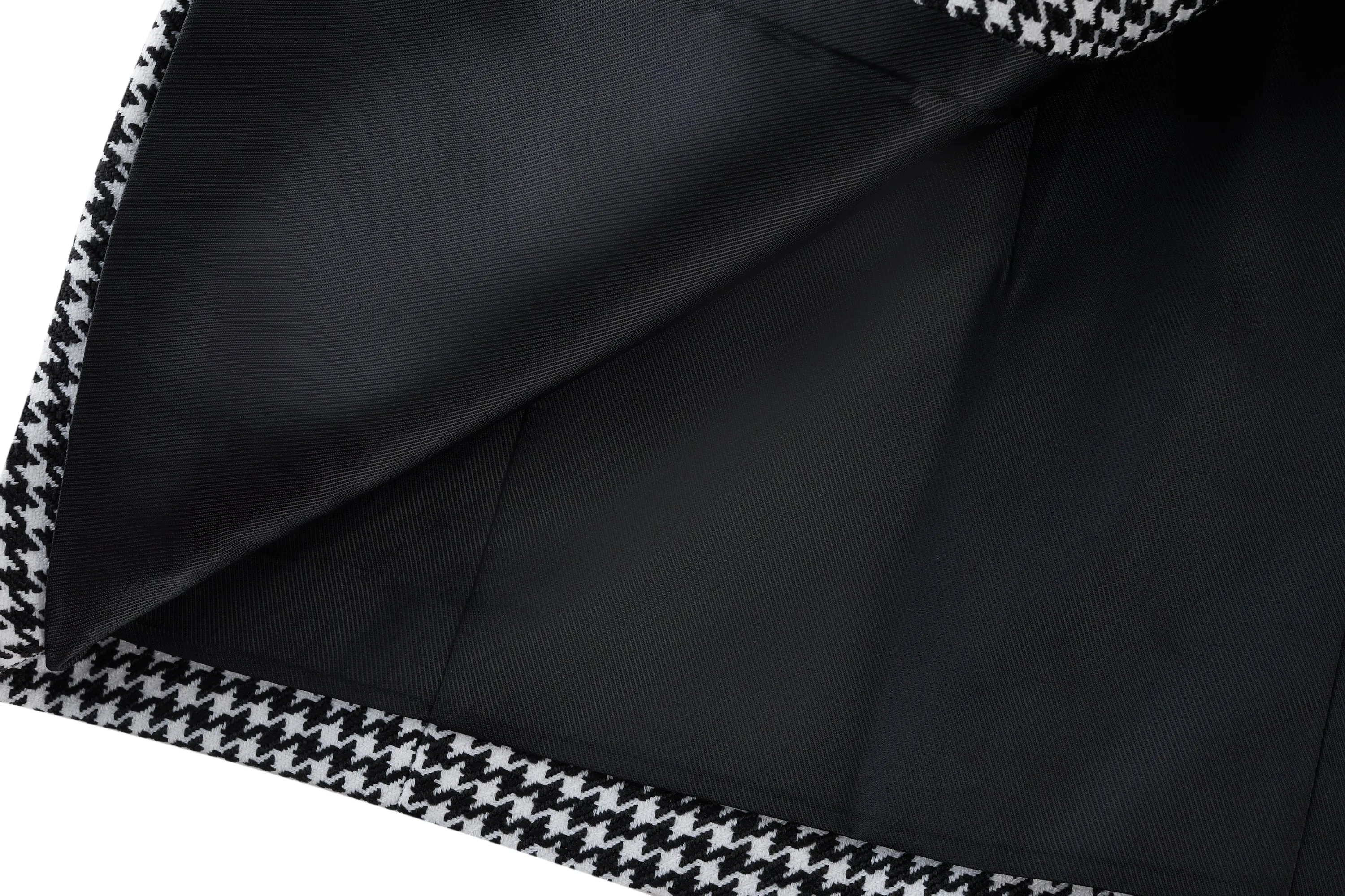 Stretchable Houndstooth Jacquard Double-breasted Blazer
