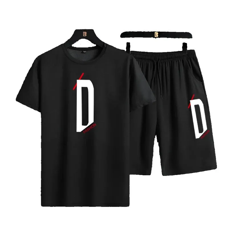 Summer sports Men's set of short-T-shirt new trendy comfortable slim fit