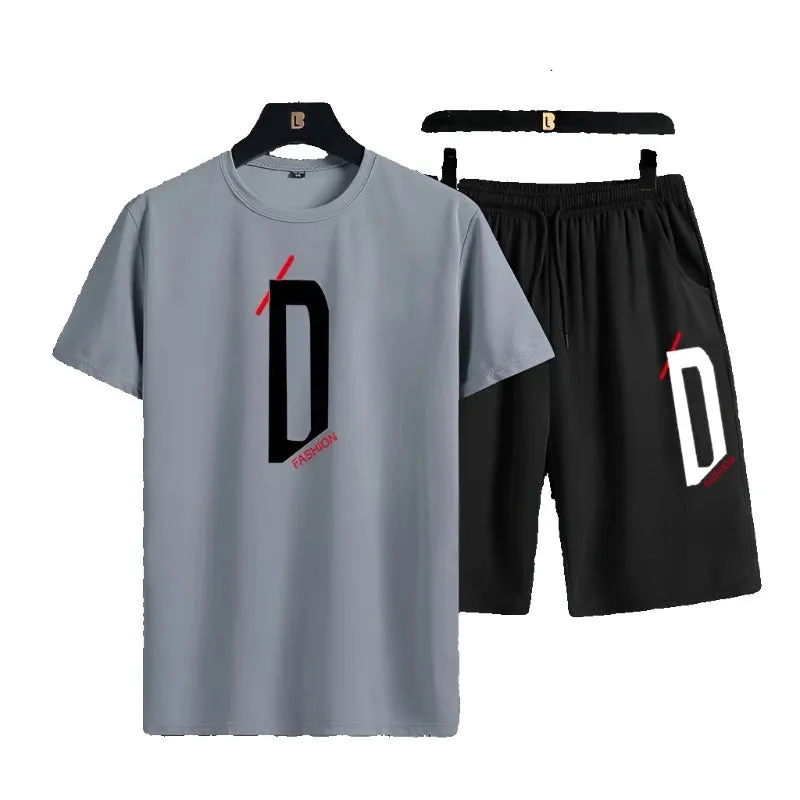 Summer sports Men's set of short-T-shirt new trendy comfortable slim fit