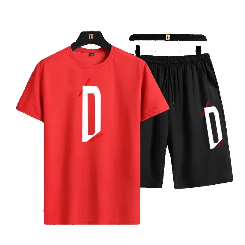 Summer sports Men's set of short-T-shirt new trendy comfortable slim fit
