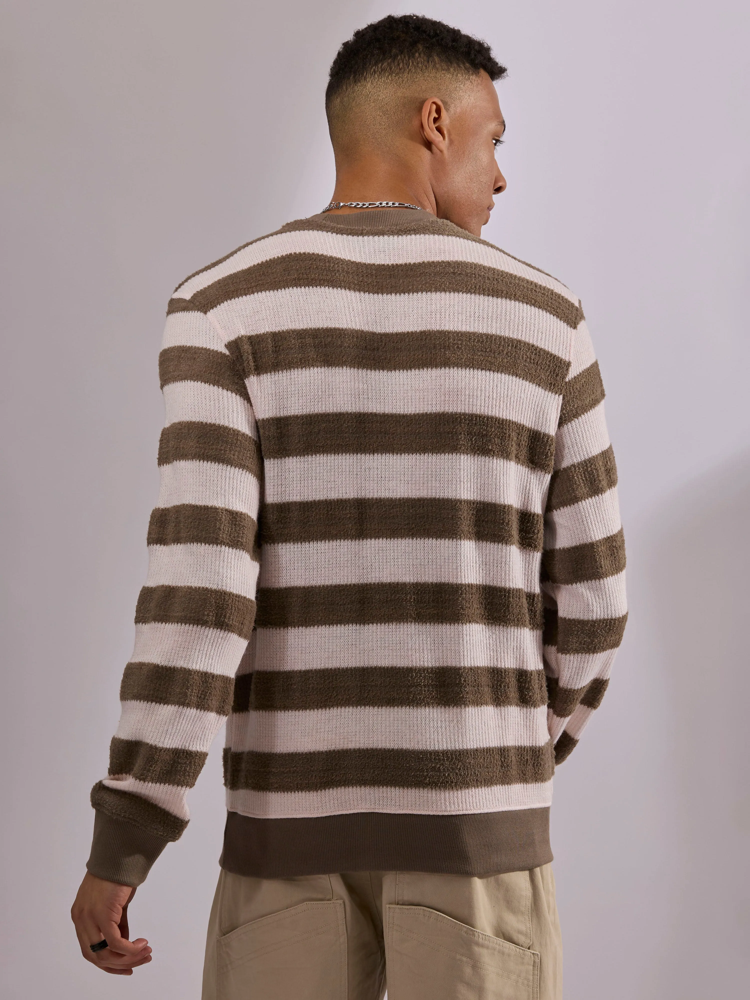 Swyft - Striped Crew neck Sweater - Brown