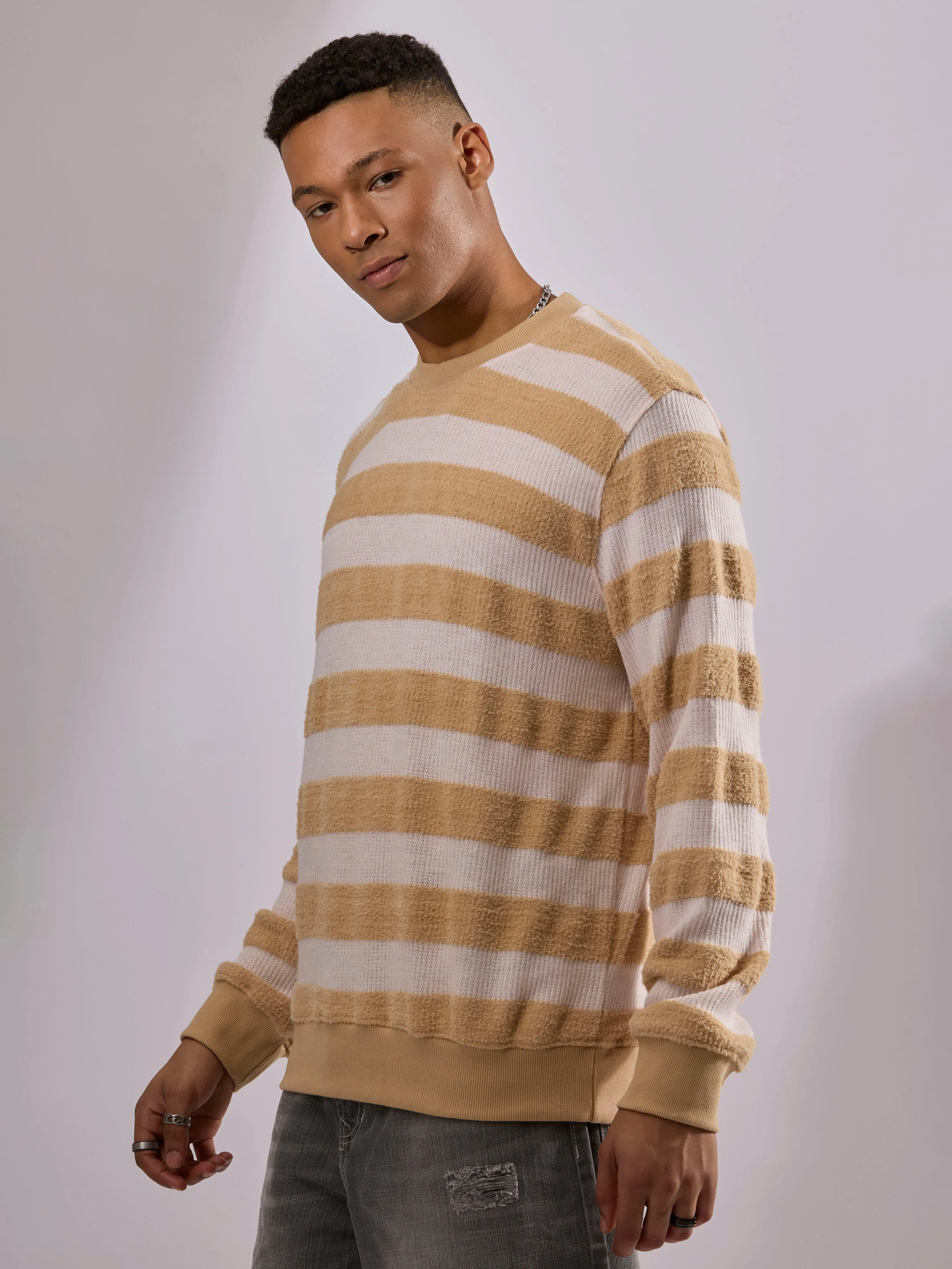 Swyft - Striped Crew neck Sweater - Yellow