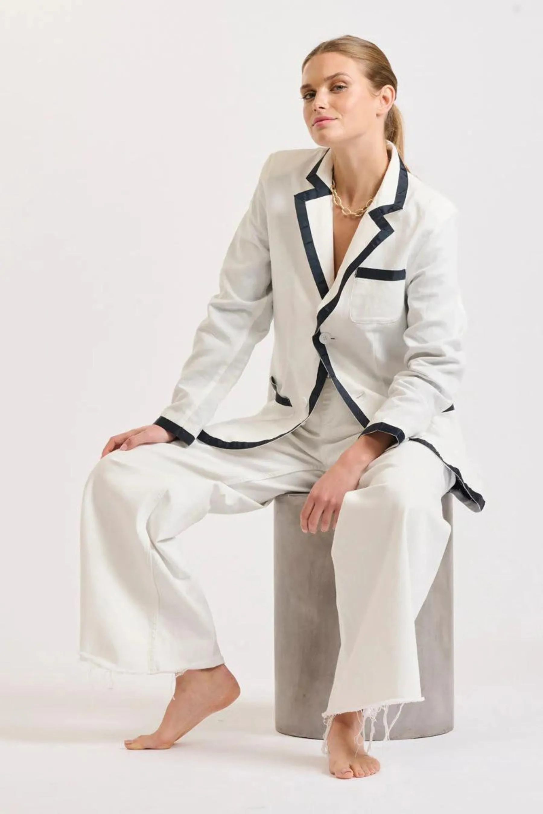 The Ralph Blazer | Club White/French Navy