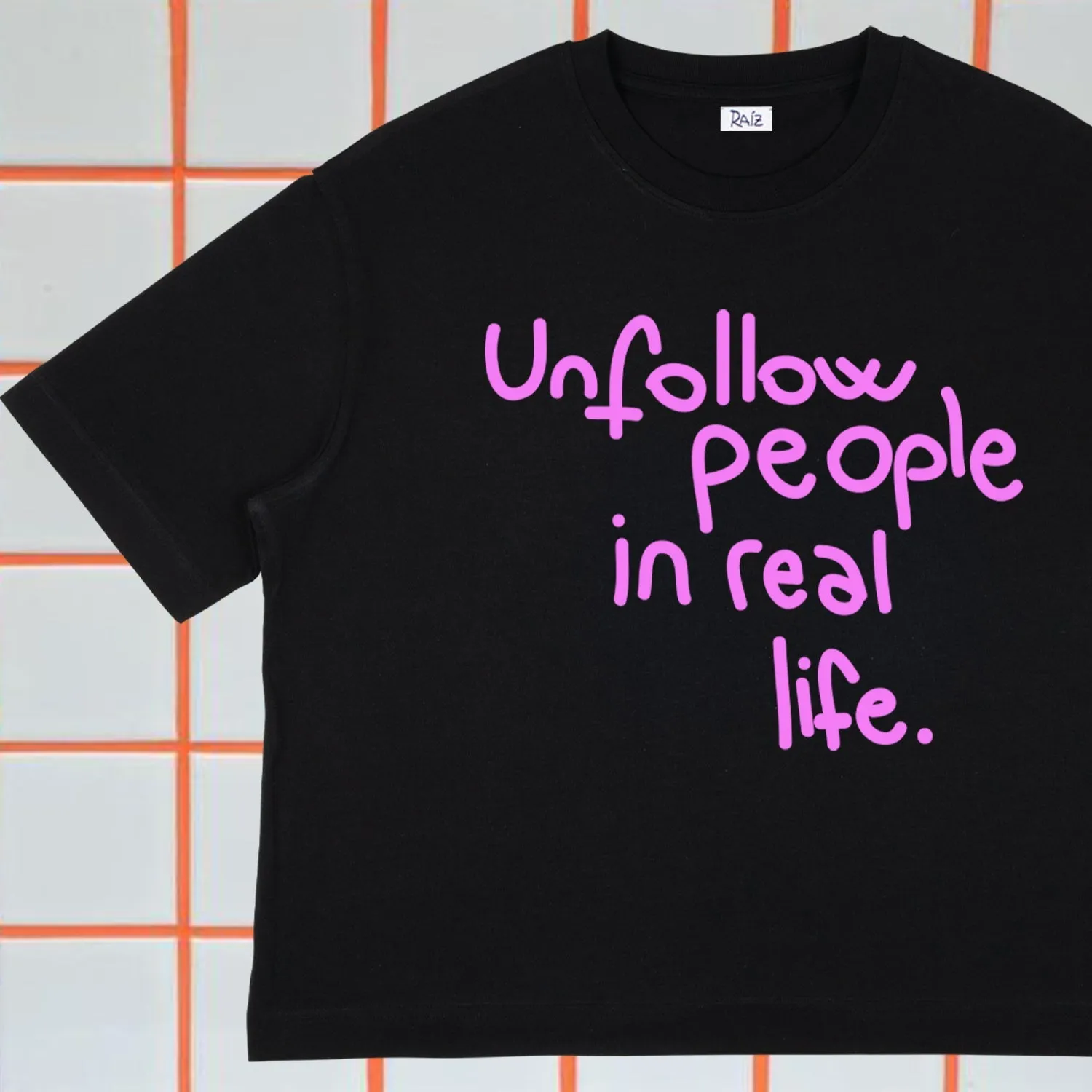 Unfollow Crop T-Shirt Black