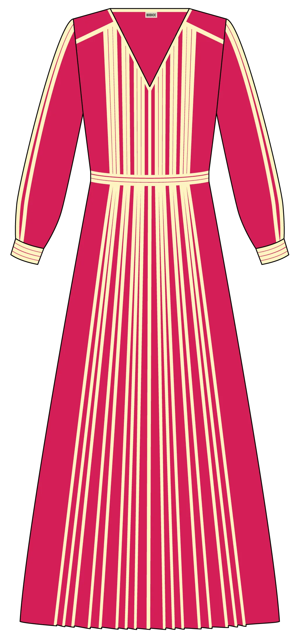 V Neck Multi Binding Dress