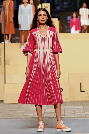 V Neck Multi Binding Dress