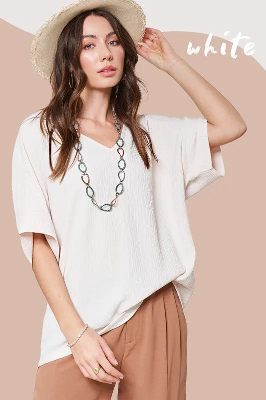 Vanessa V-Neck Short Sleeve Top