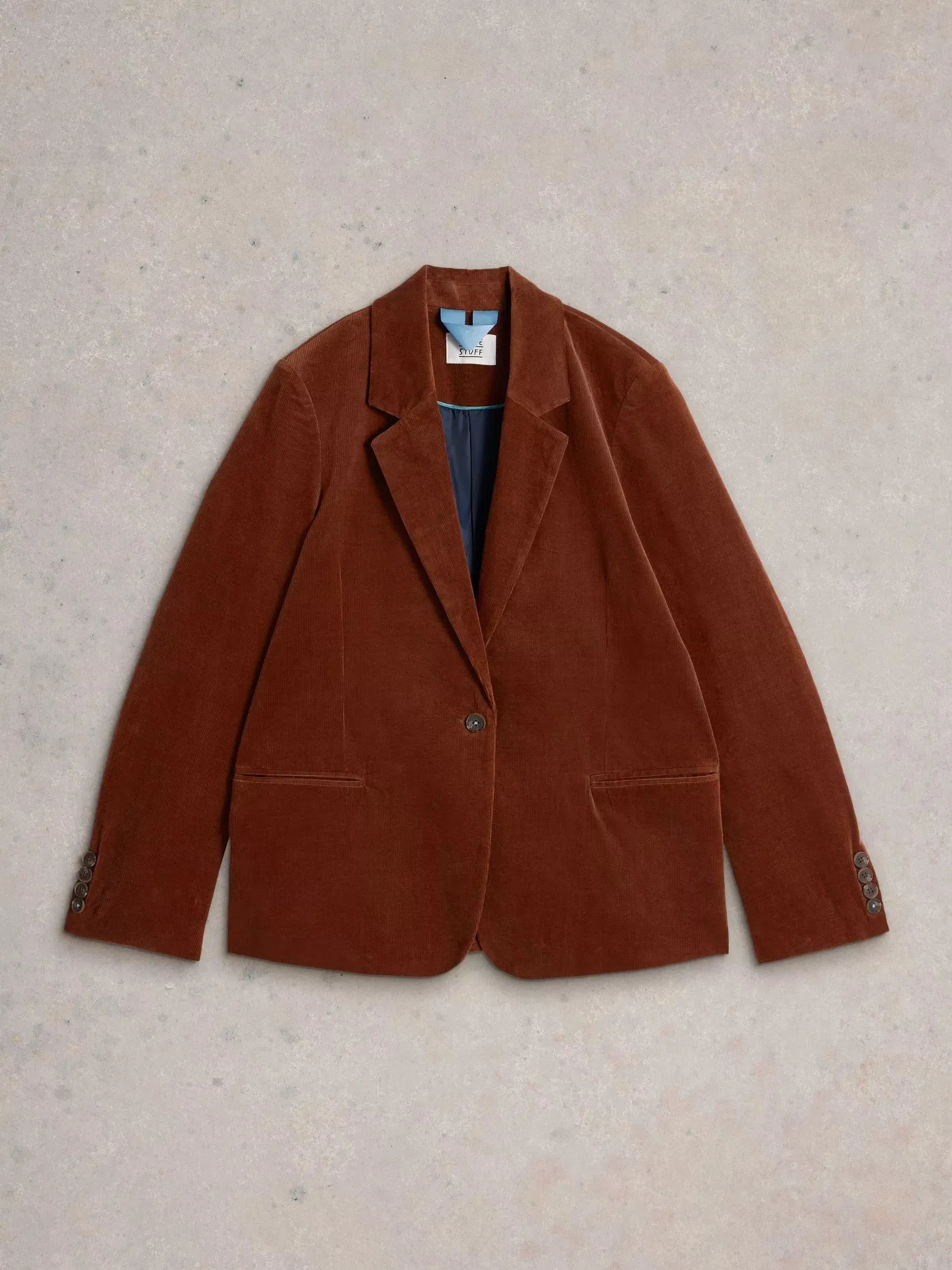 White Stuff Evelyn Cord Blazer Dark Tan