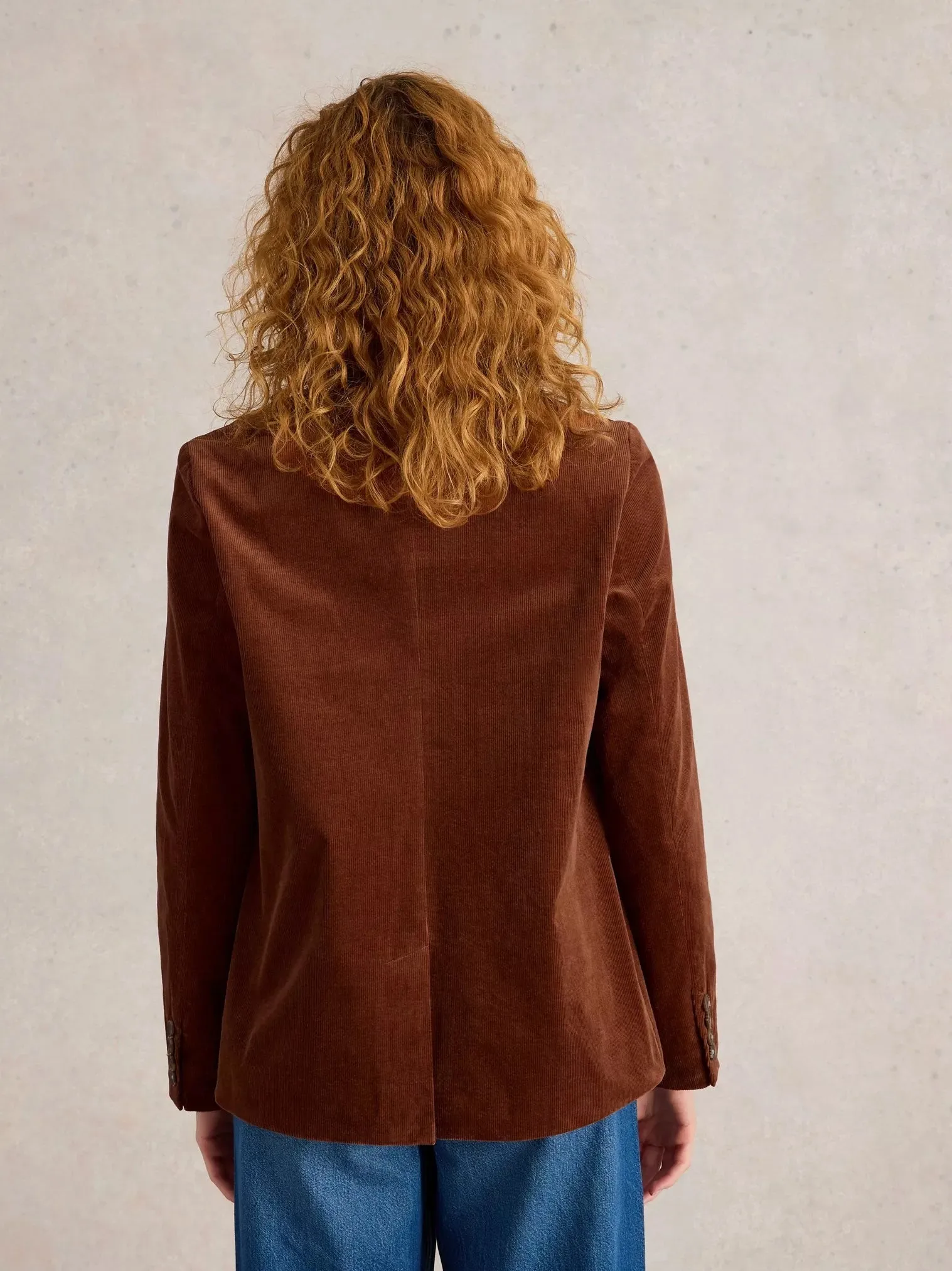 White Stuff Evelyn Cord Blazer Dark Tan