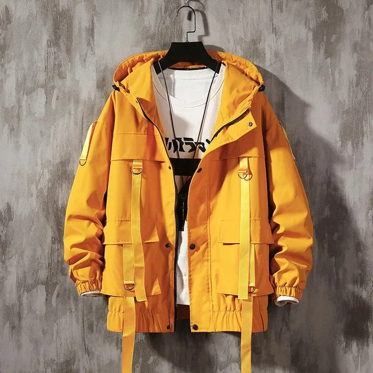 WLS Function Ribbon Multi-pocket Hooded Jacket